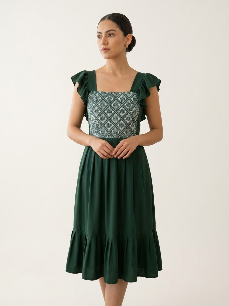 Vestido Pahuatlan Puebla Verde