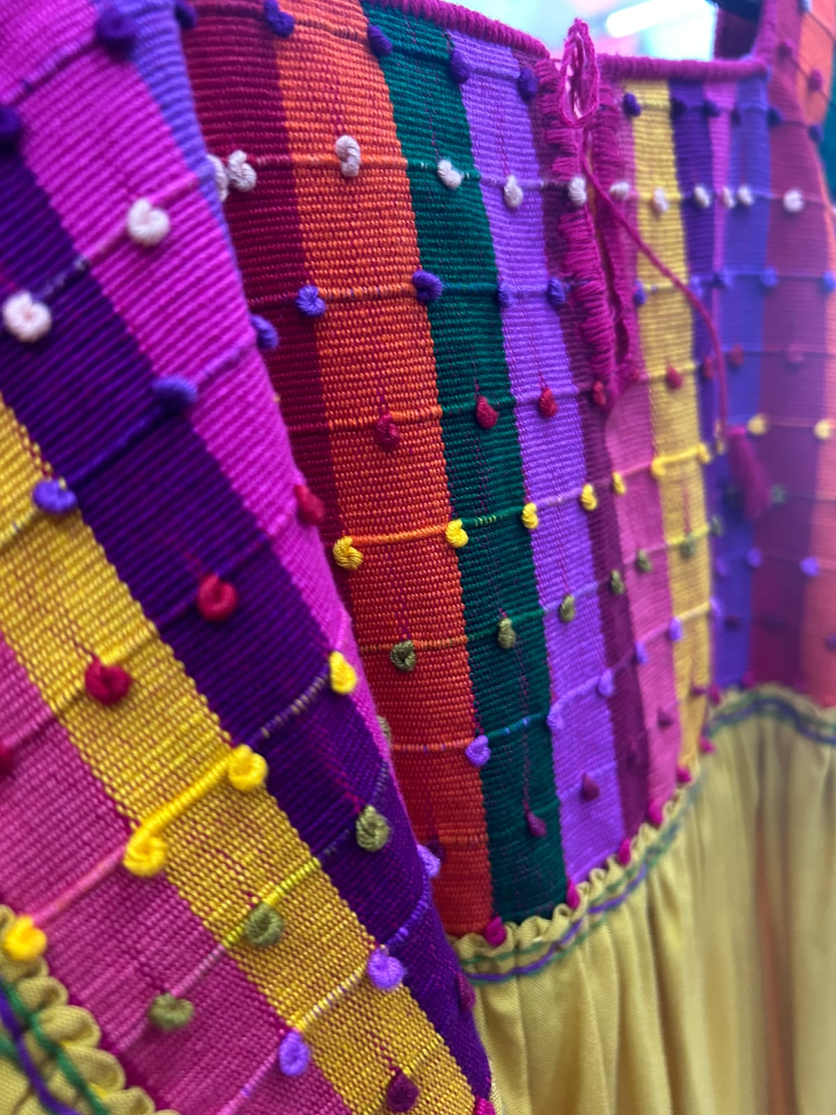Blusa Bolitas Telar Chiapas