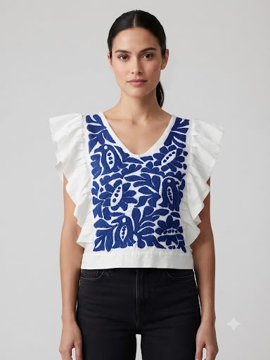 Blusa Hidalgo Bordado Otomi