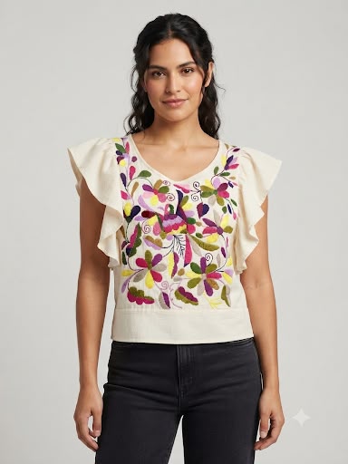 Blusa Hidalgo Bordado Otomi