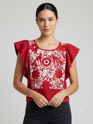 Blusa Hidalgo Bordado Otomi