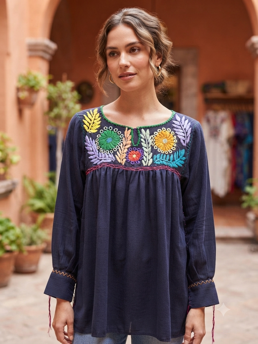 Blusa Chiapas Flores