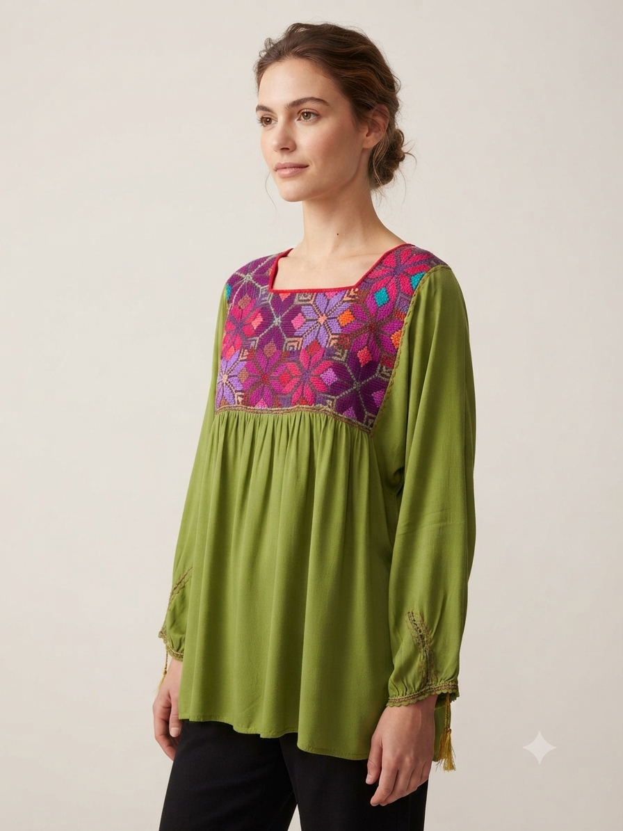 Blusa Chiapas Punto Cruz