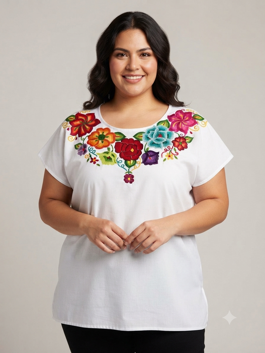 Blusa Tejido Flores Istmo
