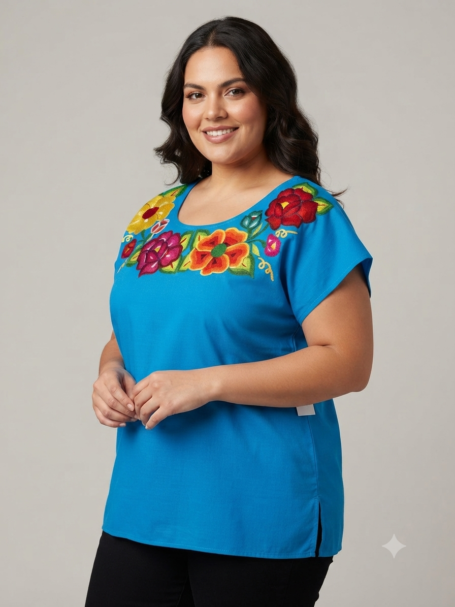 Blusa Tejido Flores Istmo