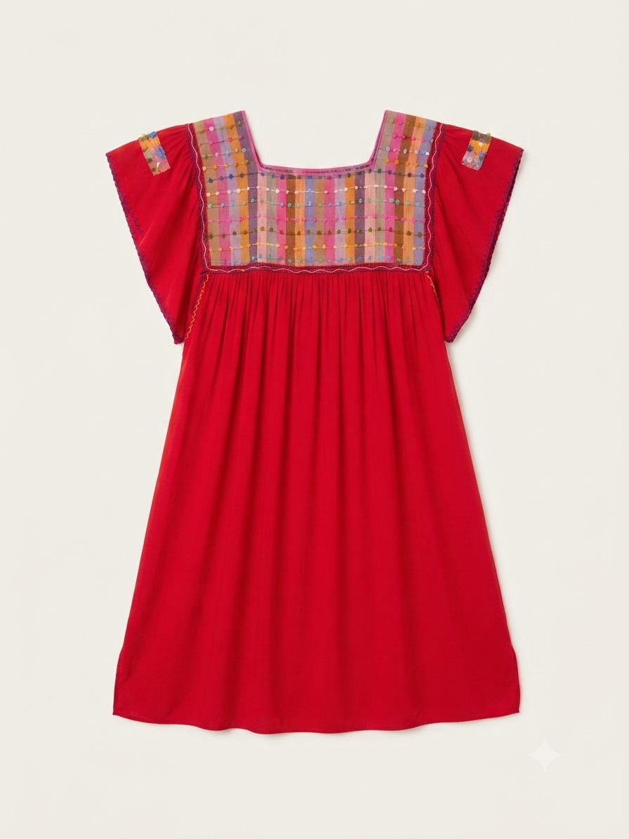 Blusa Bolitas Telar Chiapas