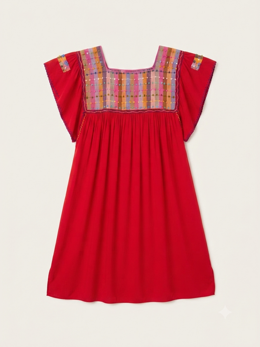 Blusa Bolitas Telar Chiapas