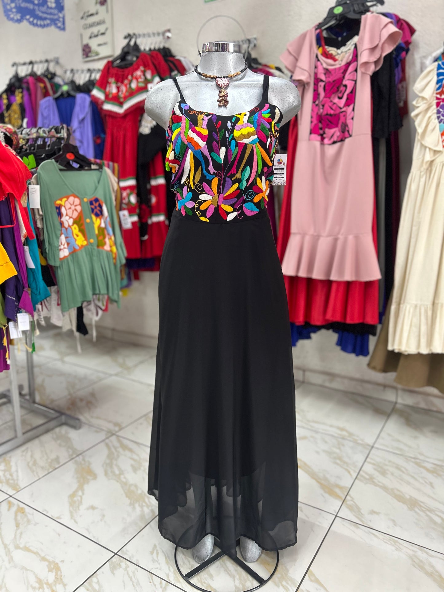 Vestido Gala Bordado Otomí