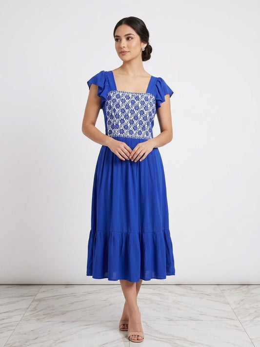 Vestido Pahuatlan Puebla Azul Rey