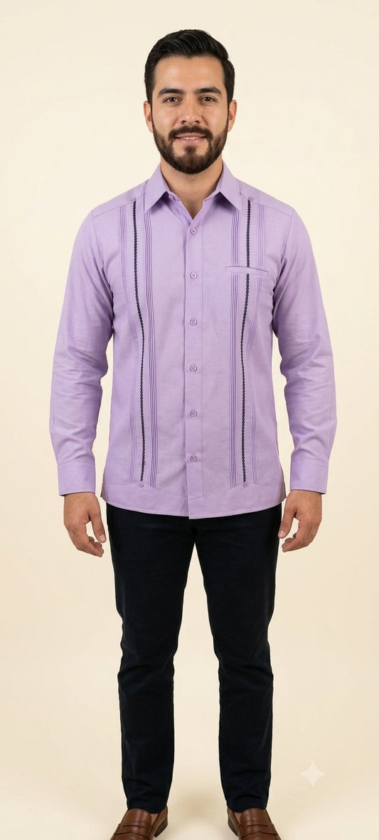 Guayabera Lila Máquina